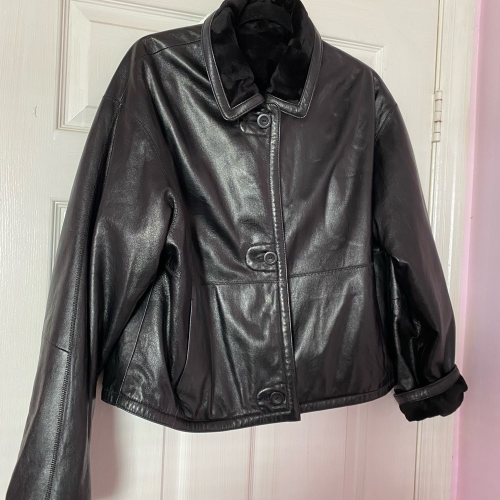 Elements by Vakko Genuine Leather Jacket Vakko Fur Jacket